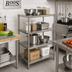 Thumbnail image #2 for John Boos Stainless Steel Stationary Dry Storage Shelving Unit with 2 Adjustable Shelves, 30 x 18 x 36 Inches