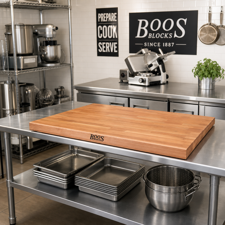 Product image #2 for Boos Block American Cherry Blended Edge Grain Kitchen Countertop, 36 x 32 x 1-1/2 Inches, Flat, No Backsplash
