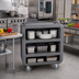 Thumbnail image #3 for Cambro Service Cart Pro Medium 3-Shelf Polyethylene Bus Cart with Closed Side, 600 lb Capacity