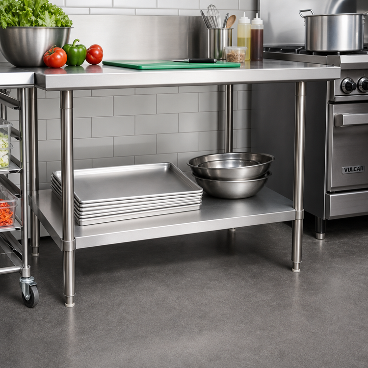 Product image #2 for Advance Tabco 24" W x 24" D Stainless Steel Adjustable Dishtable Undershelf