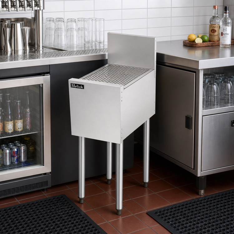 Product image #3 for Perlick Top Shelf 15-Inch Stainless Steel Underbar Drainboard with 6-Inch Backsplash