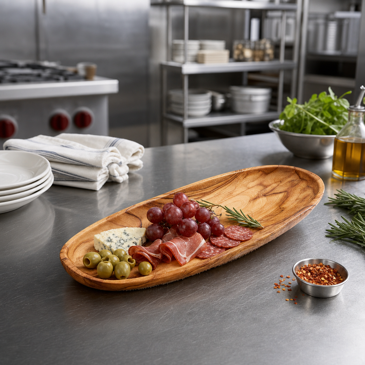 Product image #2 for American Metalcraft Oblong Olive Wood Serving Board, 12 x 4-1/2 x 1 Inch