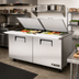 Thumbnail image #2 for True Dual-Sided Mega-Top Solid Door Sandwich/Salad Prep Table, 60-3/8 Inches Wide, 2-Section, R290