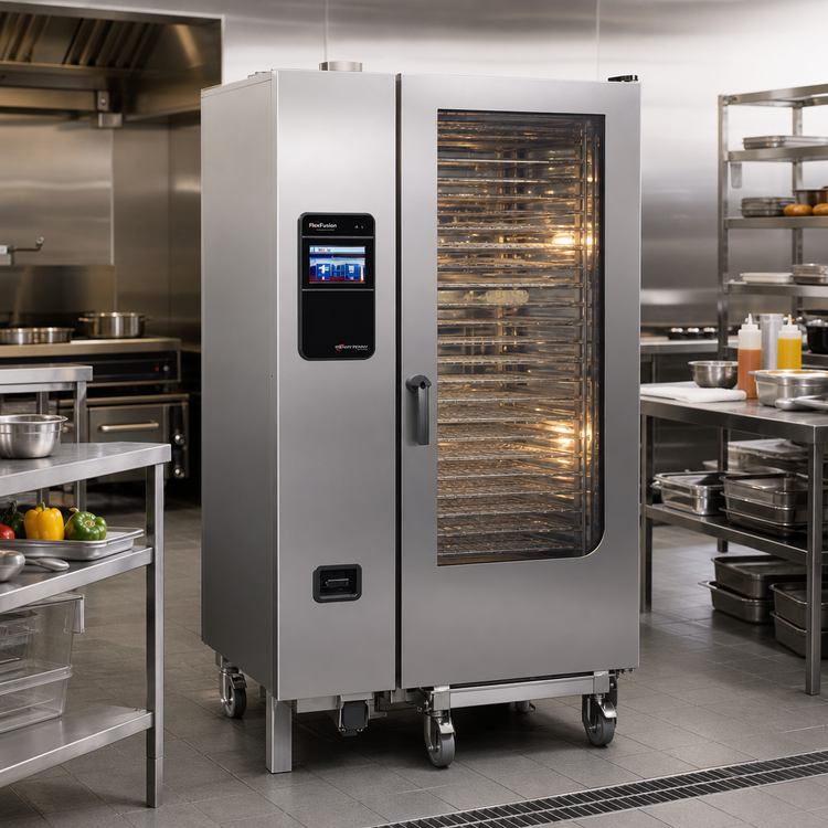 Product image #2 for Henny Penny FlexFusion Platinum Boilerless Electric Floor Model Combi-Steamer Oven with Trolley