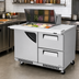 Thumbnail image #3 for Turbo Air Super Deluxe 48-1/4-Inch 2-Section Prep Table Workstation Refrigerator with 2 Drawers, 1 Door, and Front Breathing Airflow