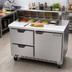 Thumbnail image #3 for 48-Inch Two-Section Sandwich Top Refrigerated Prep Table with 10-Pan Opening, Drawers and Door