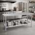 Thumbnail image #2 for Duke 108-Inch x 30-Inch Stainless Steel Work Table with Undershelf, Flat Top