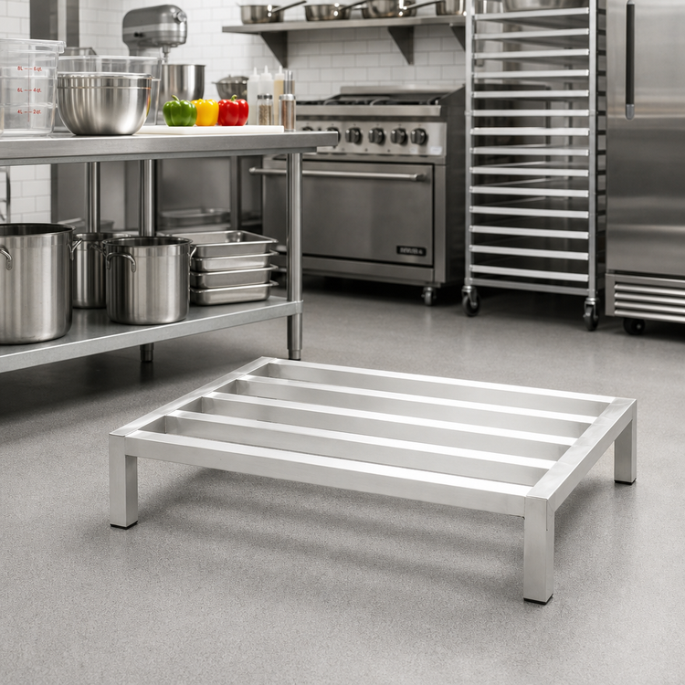 Product image #2 for Panco Tubular Aluminum Dunnage Rack, 48 x 24 x 8 Inches, 5-Lat, 2000 lb Capacity