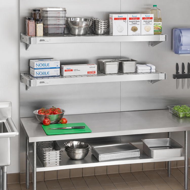 Product image #3 for Eagle Quik-Set Louvered Solid Shelf, 54 x 18 Inches, 16 Gauge Galvanized Steel, Gray Epoxy Finish