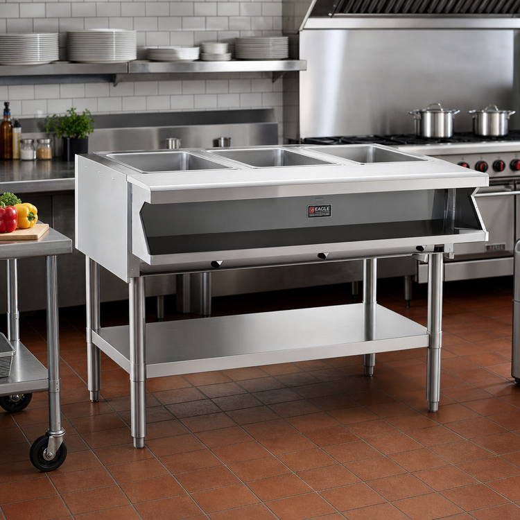 Product image #2 for Eagle Group SHT3-240-X 48-Inch Electric Sealed Well Hot Food Table, 3-Well Open Base