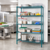 Thumbnail image #2 for EagleGard 5-Tier Starter Wire Shelving Unit, 60 x 24 x 86 Inches, Blue-Green Hybrid Epoxy Finish