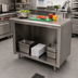 Thumbnail image #2 for Advance Tabco Special Value Series 60 Inch x 24 Inch 16 Gauge 304 Stainless Steel Flat Top Open Base Work Table