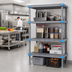 Thumbnail image #2 for Quantum Millenia 4-Shelf Polymer Shelving Unit with Dunnage Stand, 60 x 21 x 86 Inches, 2,000 lb Capacity