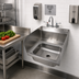 Thumbnail image #2 for John Boos Pro-Bowl Wall-Mounted Stainless Steel Hand Sink with 14 x 10 x 5 Bowl and Side Splashes