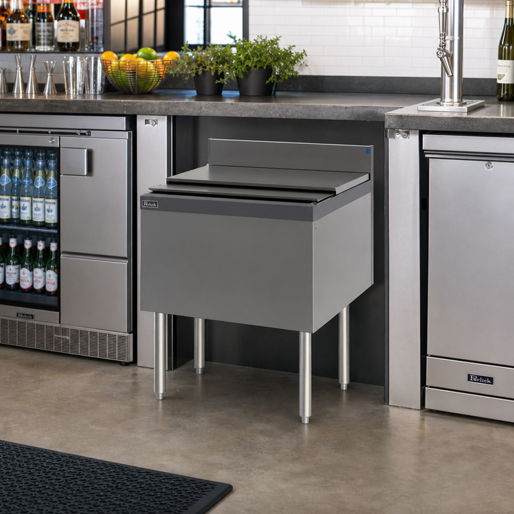 Product image #2 for Perlick Top Shelf TSF Series Modular Full-Depth Underbar Ice Bin/Cocktail Unit, 24" W x 24" D, 65 lb Capacity