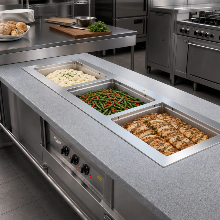 Product image #2 for Vollrath Short-Side Marine-Grade Drop-In Hot Well, 2-Pan, Infinite Controls, 208-240V