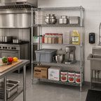 Thumbnail image #2 for Quantum WR63-3072C 4-Shelf Chrome Wire Shelving Starter Unit, Stationary, 72W x 30D x 63H