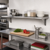 Thumbnail image #2 for Advance Tabco 108 Inch W x 10 Inch D Wall-Mounted Stainless Steel Shelf with Bullnose Edge, 16 Gauge, Satin Finish