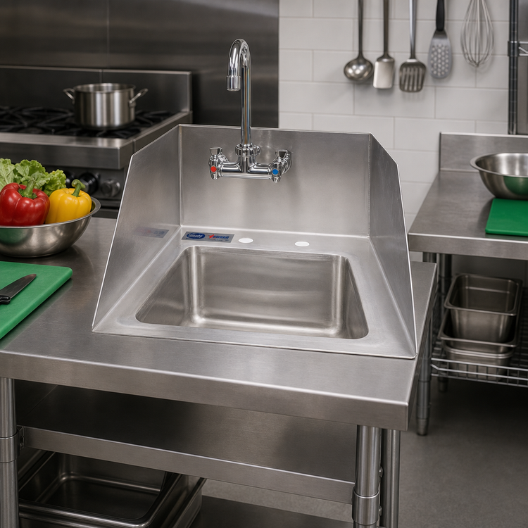 Product image #2 for Omcan USA Single-Compartment Stainless Steel Drop-In Sink with 10 x 14 x 5 Inch Bowl