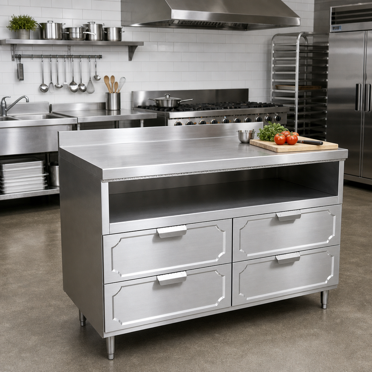 Product image #2 for La Rosa 84-Inch x 28-Inch Dry-Drawer Utility Stand Base with 4 Drawers