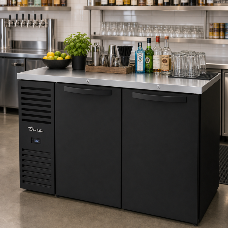 Product image #2 for True Premier Bar TBR52-RI 52-Inch Two-Section Back Bar Cooler with Left-Side Self-Contained Refrigeration