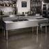 Thumbnail image #2 for Eagle 2200 Series 8-Foot Underbar Combination Unit with Left Ice Bin, 3 Sink Bowls and Drainboards