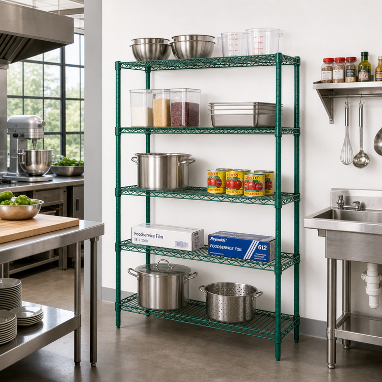 Product image #2 for Quantum 60-inch W x 12-inch D x 74-inch H 5-Shelf Wire Shelving Starter Kit