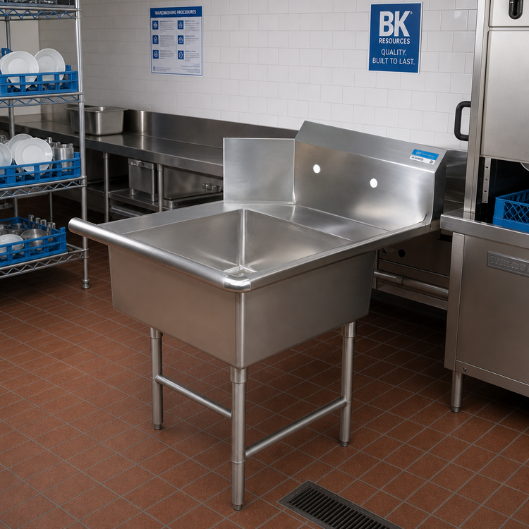 Product image #2 for BK Resources 72-Inch Straight Soiled Dish Table with Right-to-Left Operation and 304 Stainless Steel Top