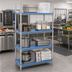 Thumbnail image #2 for QuadPlus 54 x 24-Inch Solid Blue Polymer Shelf Mat with MICROGARD Antimicrobial Protection and Gray Epoxy Wire Frame