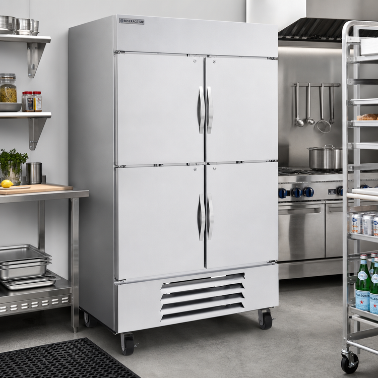 Product image #2 for Beverage-Air Horizon Series Two-Section Bottom-Mount Reach-In Freezer with Solid Half Doors, 46.2 Cu. Ft.
