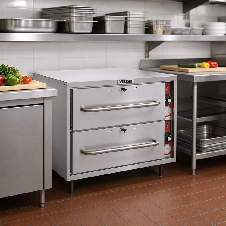 Product image #2 for Vulcan Freestanding Two-Drawer Warming Drawer for 12" x 20" x 6" Pans