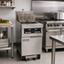 Thumbnail image #2 for Frymaster RE High Efficiency 80 lb Electric Floor Model Fryer with Built-In Filtration and Open-Pot Design, 17 kW