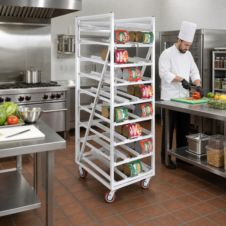 Product image #2 for Channel Manufacturing Heavy-Duty Full-Size Stationary Aluminum Can Rack, 162 #10 / 216 #5 Capacity
