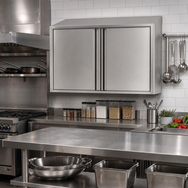 Product image #2 for Eagle Group WCH-48 48-Inch Wall-Mounted Stainless Steel Cabinet with Hinged Doors