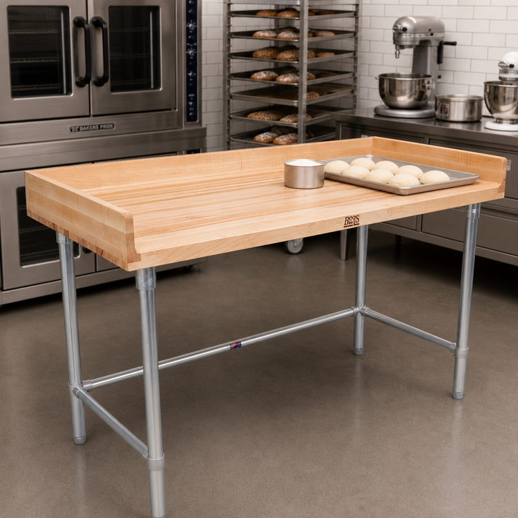 Product image #2 for John Boos 60 x 36 Inch Wood Top Bakers' Table with 1-3/4-Inch Northern Hard Rock Maple Top