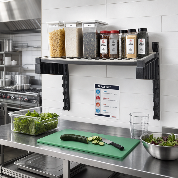Product image #2 for Cambro Camshelving Elevation 24 Inch x 30 Inch Vented Wall-Mounted Shelf Kit, Brushed Graphite