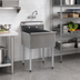 Thumbnail image #2 for Eagle Group Square-Corner One-Compartment Utility Sink, 24 x 24 Bowl, 16 Gauge 430 Stainless Steel, Galvanized Legs