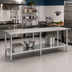 Thumbnail image #2 for Eagle Spec-Master Series 108-Inch Wide x 30-Inch Deep Flat Top Stainless Steel Work Table with Adjustable Undershelf