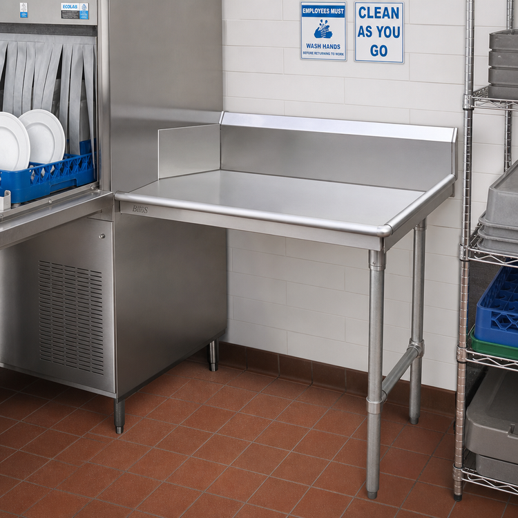 Product image #2 for John Boos Clean Straight Right-Hand Dishtable, 26 x 30-3/8 x 44-1/16 Inches, 16-Gauge Stainless Steel