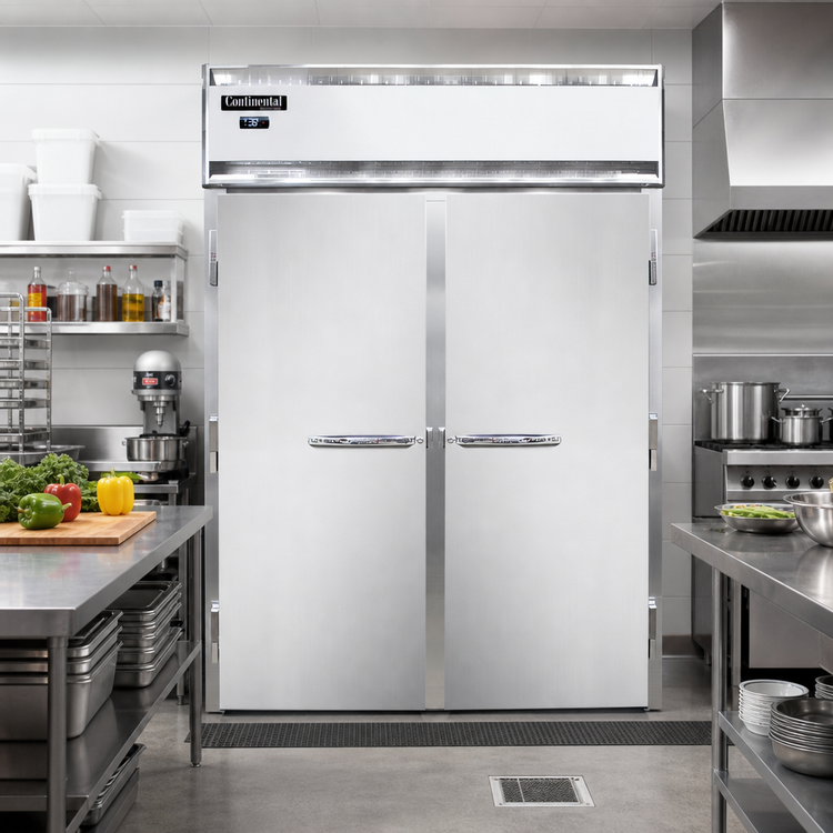 Product image #2 for Continental Designer Line D2FINSAE 2-Section Extra-High Roll-In Freezer with Stainless Steel Exterior