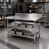 Thumbnail image #2 for Eagle Group Adjustable Stainless Steel Work Table Undershelf for 108-Inch x 30-Inch Uni-Lok Hat Channel Frame Tables