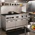 Thumbnail image #2 for Vulcan Endurance 60-Inch Natural Gas Restaurant Range with 6 Open Burners, 24-Inch Manual Griddle and 2 Standard Ovens