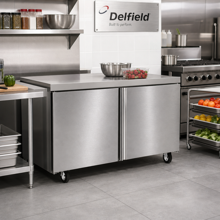 Product image #2 for Delfield 4560NP Two-Section Worktop/Undercounter Freezer with 2 Solid Doors