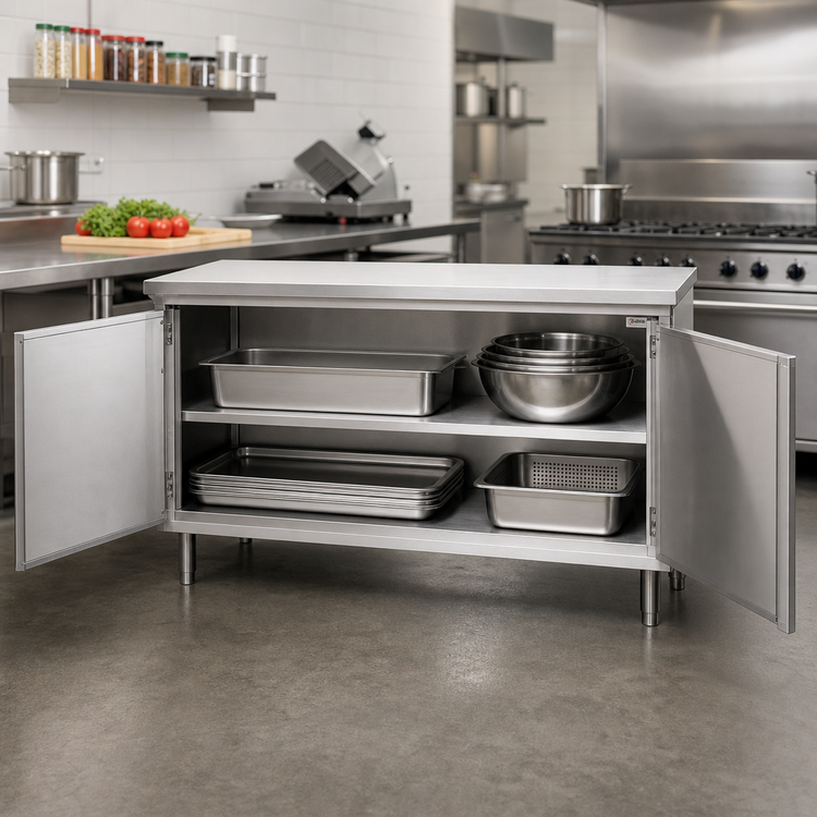 Product image #2 for Eagle Spec-Master Stainless Steel Plate Cabinet with Hinged Doors, 72 x 18 Inches