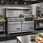 Thumbnail image #2 for Imperial (Middleby) Pro Series IR-6-RG24-C 60-Inch Commercial Gas Range with 6 Burners, 24-Inch Griddle/Broiler, Dual Ovens