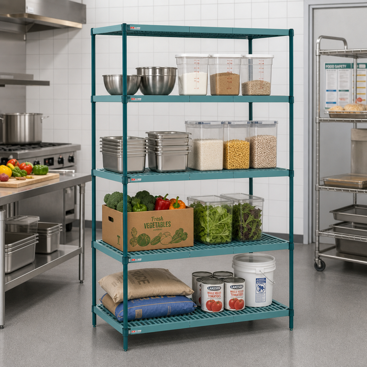 Product image #2 for Metro Super Erecta Pro 4-Shelf Louvered Polymer Shelving Starter Unit, 24 x 48 x 63 Inches, Stationary