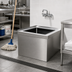 Thumbnail image #2 for Omcan Stainless Steel Floor-Mount Mop Sink with Drain Basket, 20 x 16 x 12-Inch Bowl
