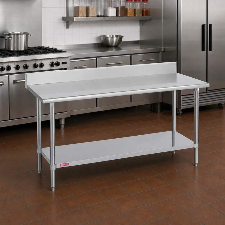 Product image #2 for Duke Stainless Steel Work Table with 5-Inch Riser and Undershelf, 48 x 36 Inches