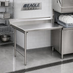 Thumbnail image #2 for Eagle Group CDTR-36-16/3-SL-X Straight Clean Dishtable, 36"W x 30"D, Left-to-Right, 16-Gauge 304 Stainless Steel, 8" Backsplash