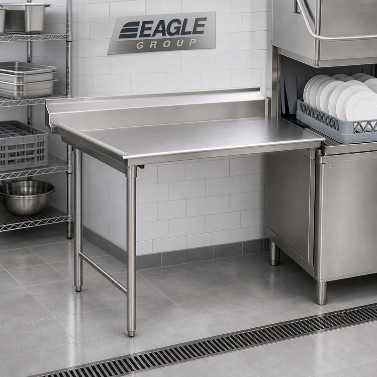 Product image #2 for Eagle Group Straight Clean Dishtable, 36 Inch x 30 Inch, Left-to-Right Operation, 8-Inch Backsplash
